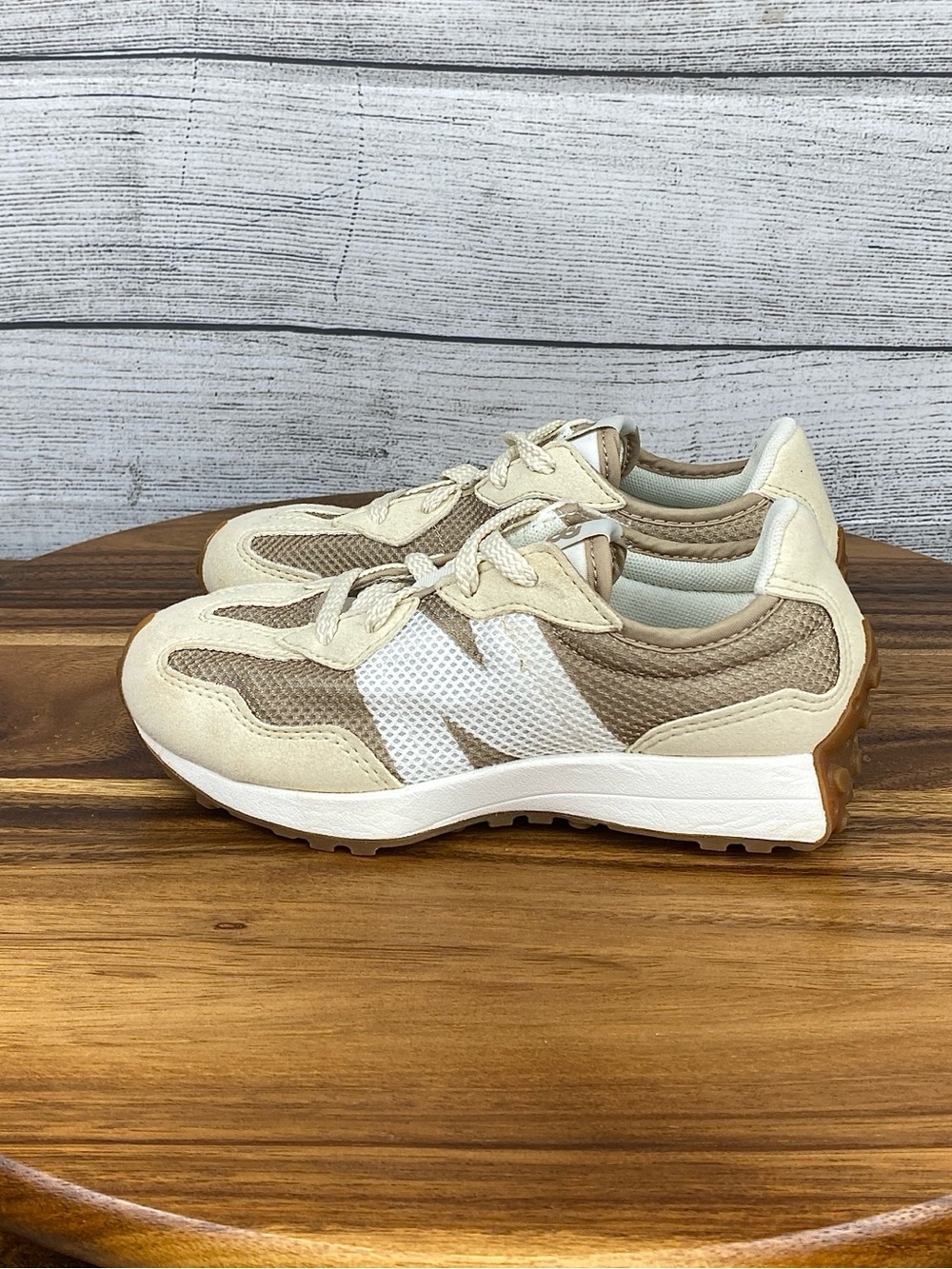New Balance 327 Mindful Grey Bone Tan Shoes PS327MT PS Youth Size 13